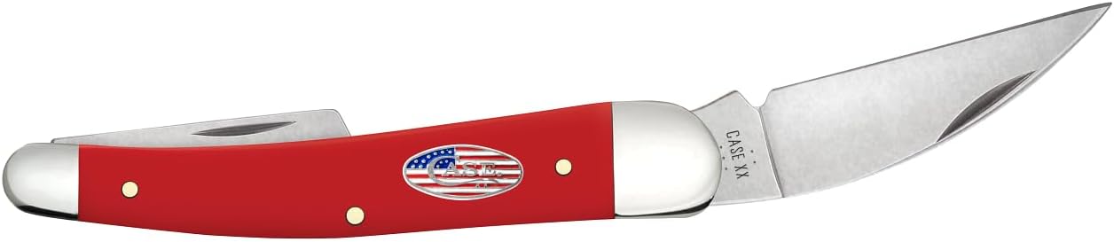 Case XX Pocket Knife SEAHORSE WHITTLER - AMERICAN WORKMAN CS-SMOOTH RED SYNTHETIC Item #73938-4355WH CS - Length Closed: 4Inches