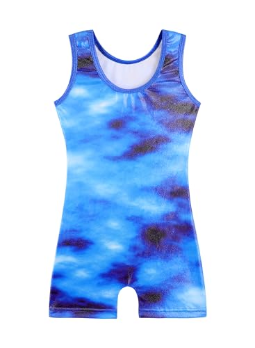 HOZIY Gymnastics leotards for girls 1t 2t 12 18 24 month blue tie dye sea kids toddlers biketard unitard dance outfits clothes sparkle - Thumbnail 2
