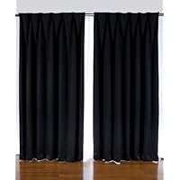 Amazon｜1級遮光カーテン 2枚入り ブラック巾100X丈135｜カーテン