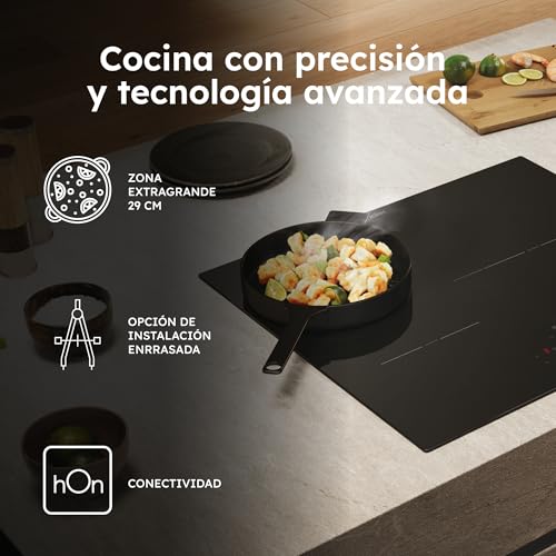 Haier Series 2 HAI633CD/E1 Placa de Inducción, 3 Zonas de Cocción, Ancho 60cm, Controles Independientes, Potencia total 7.4kW, 9 niveles de potencia + Booster, Paellero de 29 cm, Negro - imagen 5