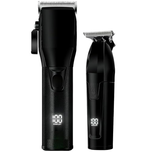 Professional Hair Clippers for Men Beard Trimmers Set Grooming Kit with LCD Display Cordless Electric Trimmers Gift for Men Women Barber Kid(Black)