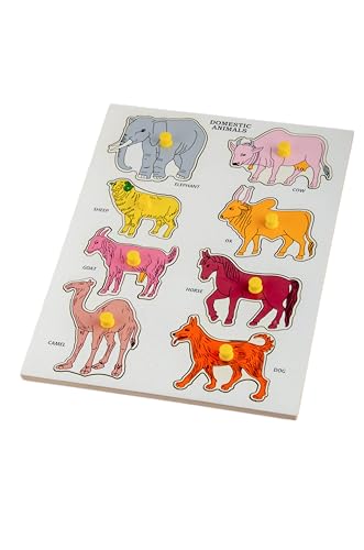 Image of Little Genius Animal - Domestic Tray with Knob, Multicolour