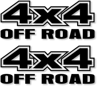 2-4x4 Offroad Vinyl 13" Solid Black Decals 4WD Off Road Truck Box Stickers (2 Decals - Solid Black 13")
