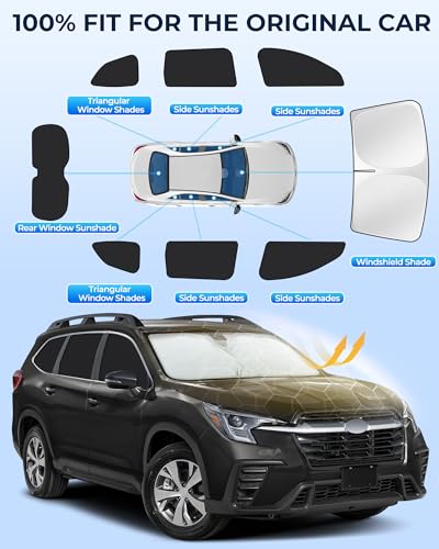 Image of for Subaru Ascent /Evoltis 2019-2025 Car Window Shades, 8pcs Privacy Sun Shade Set for Front Windshield Side and Rear Windows, Full Window Covers Keeps Vehicle Cool for Camping Napping