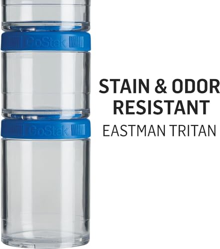 Image of BlenderBottle GoStak Twist n' Lock Storage Jars, 4-Piece Starter Pak, Black (Pack of 12)