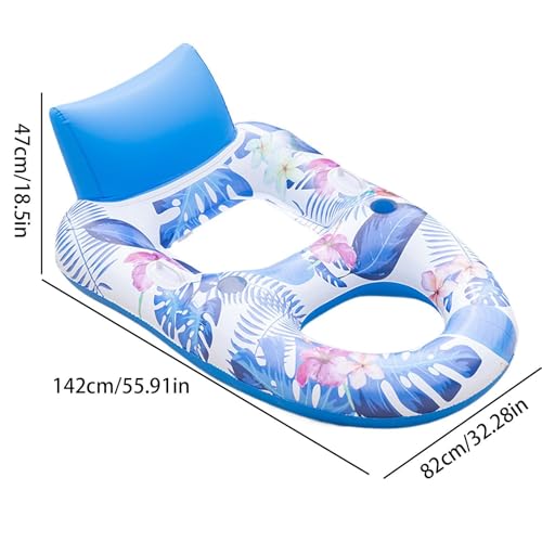 Chaise flottante gonflable ergonomique avec maille rafraîchissante pour lac - 5