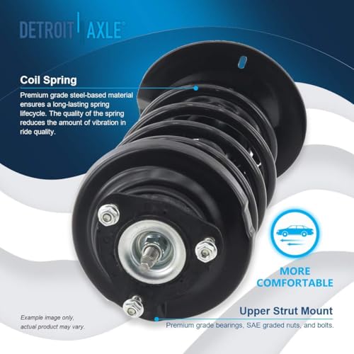 Image of Detroit Axle - 4pc Front Steering Knuckles Kit for 2006-2007 Ford Focus, Steering Knuckles & Wheel Bearing Hubs Struts w /Coil Spring Replacement Suspension Quick Install Ready Struts Shocks Assembly