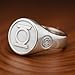 White Lantern Men’s Ring in 925 Sterling Silver | Handmade Superhero Statement Ring | Comic-Inspired Jewelry | Gift for Him | Cosplay Lantern Corps Ring