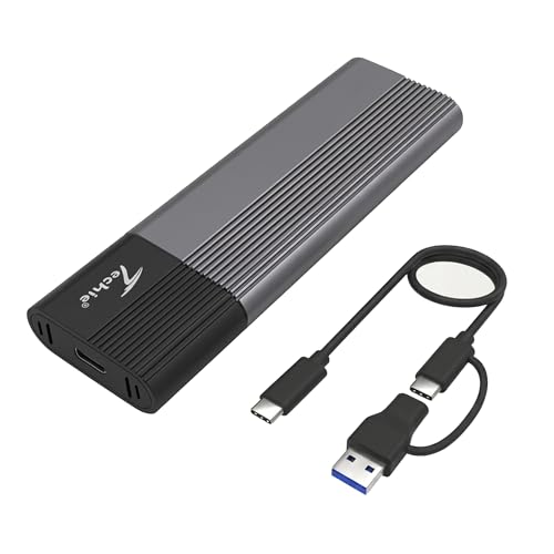 Image of Techie 2-in-1 NGFF SSD & NVMe Enclosure, M.2 NVMe SSD Case, USB 3.1 Gen 2 10Gbps External SSD Adapter, Aluminum Body with Type-C & USB-A Cable, Supports M Key /B+M Key 2230 /2242 /2260 /2280 SSDs