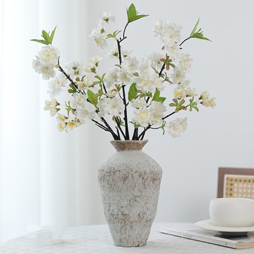 Branches de fleurs cerisier artificielles blanches au design epure