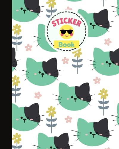 Sticker Album: Cute Cat and Flowers Sticker Collecting Album, Blank Sticker Album for Boys and Girls, Great Gift Idea for Toddlers, Kids, Teens and Adults, My Cool Sticker Book image 2