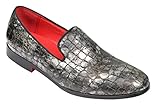 Pantofole classiche slip-on con uva sporche di serpente unico in tomaia in tonalità metallica