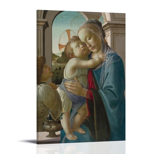 Virgin And Child with An Angel by Sandro Botticelli Poster�A�[�g���[�N�{�[�h�A�E�H�[���X�e�b�J�[�A�C���e���A�f�U�C���|�X�^�[�A�����◾�̑����A�V�z�j���̃M�t�g�B 24x36inch(60x90cm)