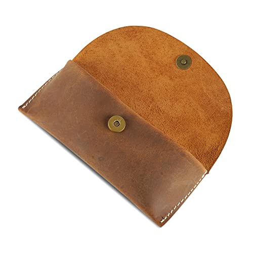 The Antiq: Eyeglasses Case, Genuine Leather Glasses Case Sunglasses Pouch Eyeglass Case, For Men And Women Stitched With Classic White Threads Brown Regular Mrd-Egc-01 #TOP5