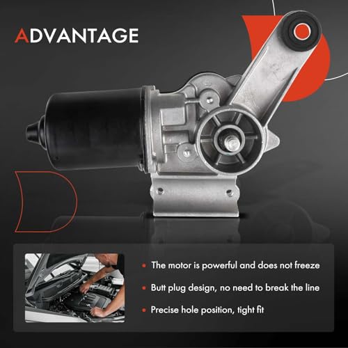 Image of A-Premium Front Windshield Wiper Motor Compatible with Nissan Murano 2003 2004 2005 2006 2007, 3.5L, Sport Utility, 3-Pin, Replace# 28810CA000