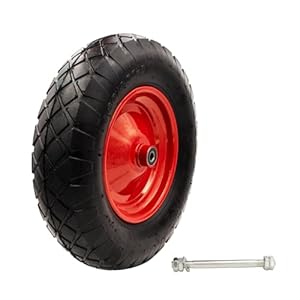 Schubkarrenrad, Luftreifen mit Schlauch, Stahlfelge, Präzisionskugellager, Ink. Achse, Ersatzrad für Schubkarre & Transportwagen, 4.80/4.00-8, 200 Kg Tragkraft