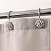 Decorative Shower Curtain Hooks Rings: PopKozzi Rust Proof Matte Nickel Metal Shower Curtain Rings - Boho Nautical Silver Shower Curtain Hangers for Bathroom - Set of 12