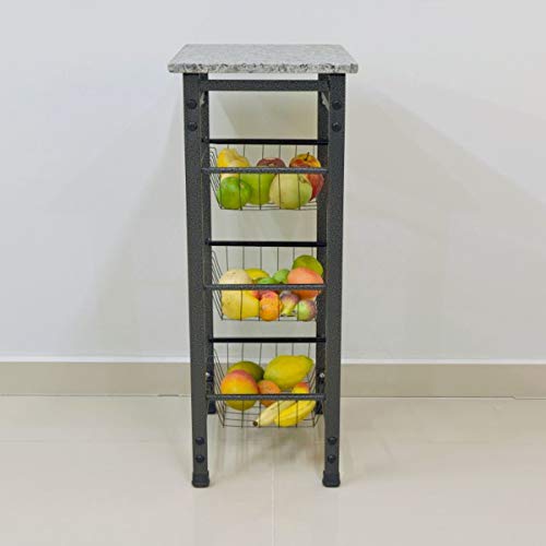Fruteira/Suporte p/Bebedouro/Purificador Max Forte c/Tampo Granito 3 Cestos Removíveis - Açomix Cor: