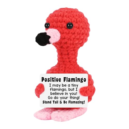 YUGSHNKFC Crochet Artisanal Unique Tricoté Flaminos Poupée Figurine Doupée Détaillée Coton Fil Coton Decoration Home Decoration Handmade Crochet Flamingo Doll