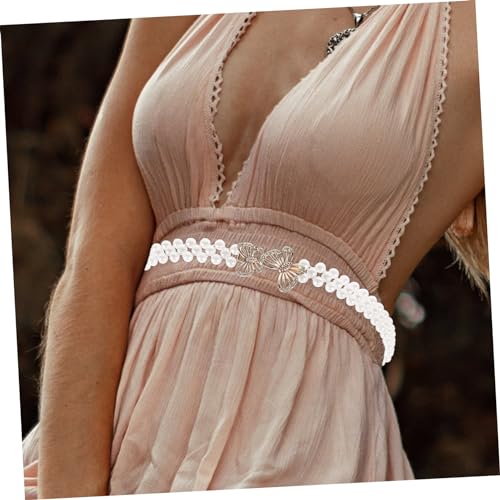 Didiseaon Pearl Waist Chain for Women Adjustable Dress Belt Accessory for Brides and Special Occasions Lightweight and Comfortable Sash for Weddings and Parties3