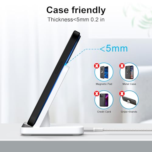 Pixel 9 Pro Wireless Charger Fast Charging Stand Dock for Google Pixel 9 Pro XL/9 Pro/8 Pro/8a/8/7a/7 Pro/7/6 Pro,Wireless Android Desk Phone Charger Station for Galaxy S25 Ultra/S24 FE/S23,iPhone 16
