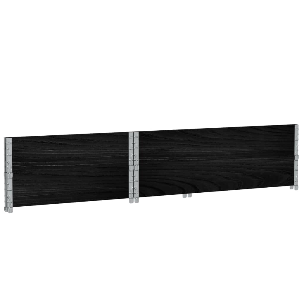 Paletten-Aufsatzrahmen 2 STK Schwarz Massivholz 120x180 cm stapelbar faltbar für Lager Logistik Transportplattform Industrie und Versand zur Ladungssicherung und Warenumschlag