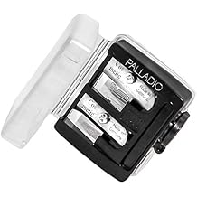 Palladio Double Barrel 3 in 1 Cosmetic Pencil Sharpener with Cover, Stainless Steel Blade, Size Adjuster, Essential for Small and Extra Large Lip Liner, Eyeliner, Brow Pencils