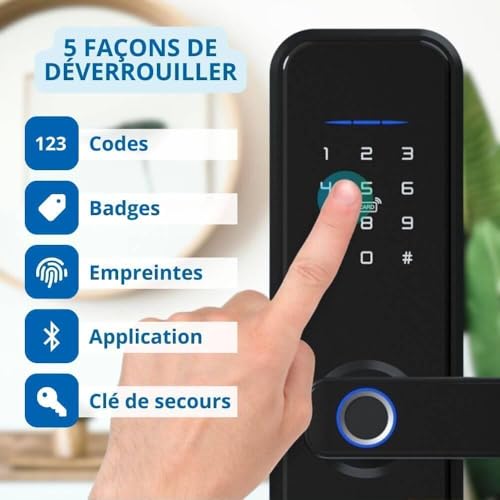 Serrure connectée biométrique WIFI intelligente LOCKY-2 à code et application smartphone - 3