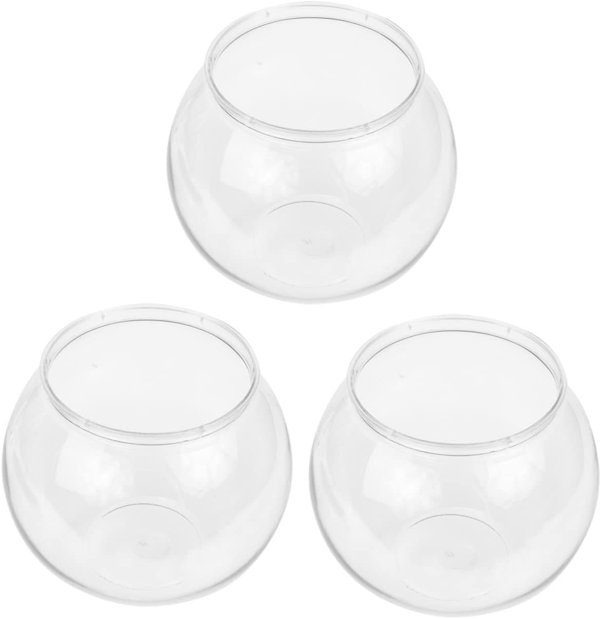 Didiseaon 3pcs Clear Plastic Fish Bowl Small Aquarium Tank for Aquascaping Impact-Resistant Design for Home Office Decor for Creative Scenery