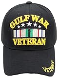 Gulf War (Ribbon) (Veteran on Bill) Baseball Cap (Black)