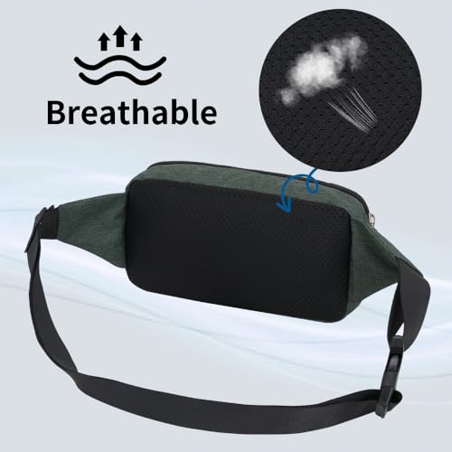Bauchtasche Hüfttasche Herren Damen Klein Gürteltasche Sport Bum Hip Bag Männer Frauen Waist Fanny Pack für Reise Wandern Hundetraining Outdoor (Olive)
