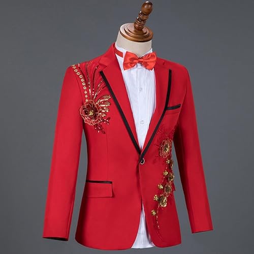 Mens 2 Pieces Luxury Printing Suits 1 Button Dinner Tuxedo Sets Jacket Pants Prom Wedding Elegant Suit3