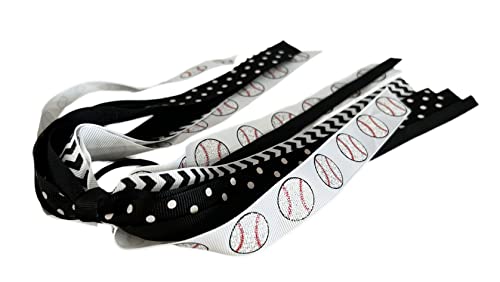 Basketball Glitter Ponytail Streamer Hair Bow For Girls Team School, Navy Blue Gold Or Match Colors, Softball Volleyball #TOP2