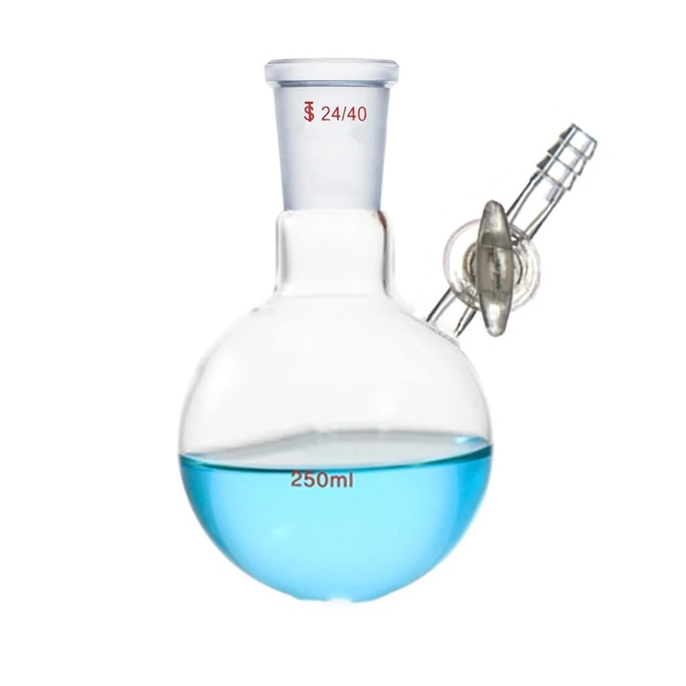 Frasco de vidrio 24/40 de 250 ml con cristalería de laboratorio