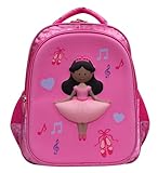 Mochila De Costas Ballerina Infantil 3d 14' Yins Kids YS42229 (Bailarina Negra)