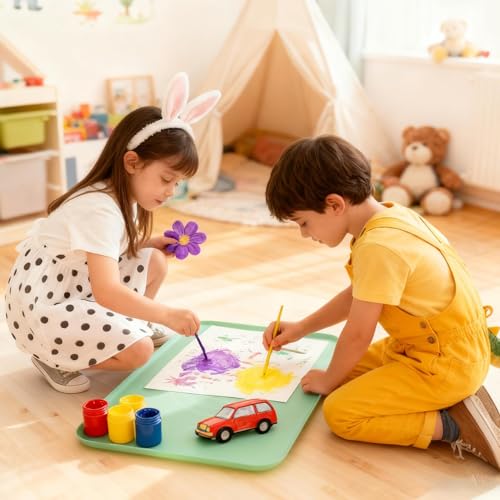 Estación de manualidades infantil antideslizante con vaso lavable 4
