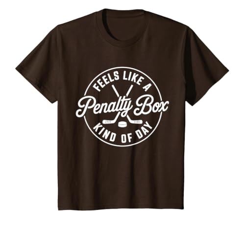 Funny Hockey Feels Like A Penalty Box Kind of Day Fan T-Shirt, Youth, Brown, 4T