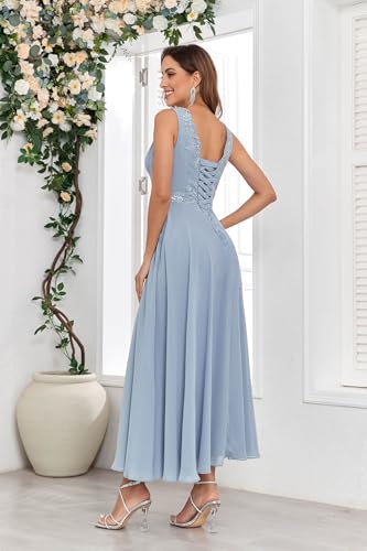 Women's 2 Pieces Lace Mother of The Bride Dresses with Jacket Chiffon Sequin Formal Evening Wedding Guest Dress3