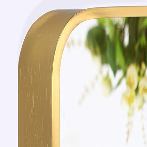 Miroir maquillage rectangle métal doré avec finition haut de gamme - 7