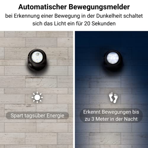 Proxinova LED-Wandleuchte für den Innen- und Außenbereich, hell, kabellos, Fulcrum-Bewegungsmelder, Verandalicht/Scheinwerfer… – Ansicht 3