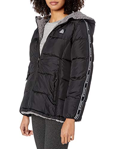 Reebok Women's Standard Puffer Jacket, Reversible Black, M
