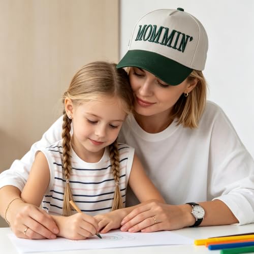 Image of Mommin Trucker Hat, Mom Hat, Embroidered Vintage Two Tone Mommin Hat