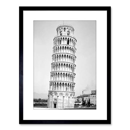 9x7 '' Photo Architectural Leaning Tower PISA Cool Framed Art Print F97X1708