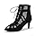 Générique Heels Dance-Class Bootie Sandales à Talons Hauts Escarpins Escarpins Noir Mesh Stiletto Talons Hauts Sandales à Lacets avec Bouche de Poisson Chaussures de Danse (Black-7cm, 39)