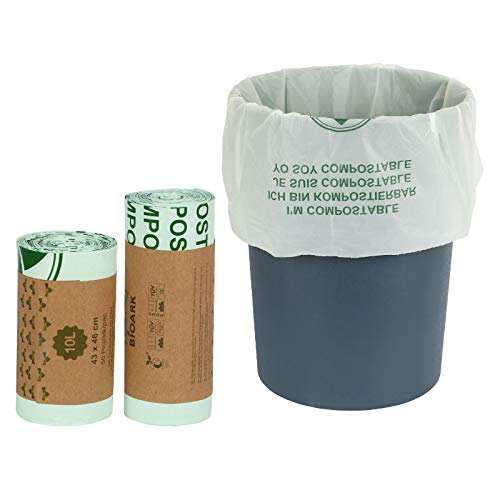 150 pièces sacs poubelle compostables sac de déchets alimentaires de cuisine biodégradable, sacs à ordures en amidon de maïs sac de restes de cuisine ( Color : Light green , Size : 150PCS_36X35CM )