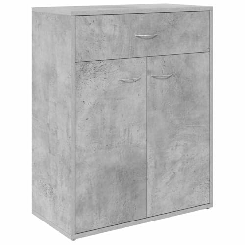 vidaXL Aparador de Almacenaje Almacenamiento Auxiliar Cajonera Organizador para Hogar Mueble Servicio Buffet de Contrachapada Gris Hormigón 60x30x75cm