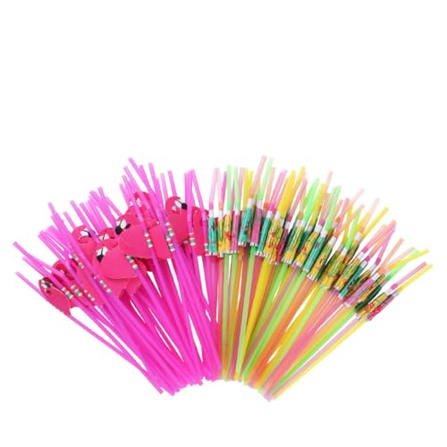 ストロー 使い捨て 100本入り 長い 23.8cm ロングストロー 3Dフラミンゴ ミニ 傘 曲がる 飲み 業務用 喫茶店用 使い捨て食器