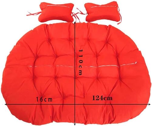 Cojín para silla columpio de mimbre doble y grueso lavable 2