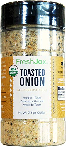 FreshJax Premium Gourmet Spices and Seasonings, (Toasted Onion: Organic All-Purpose Seasoning) 7.4oz