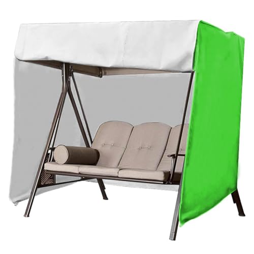 Funda impermeable para columpio Hollywood, resistente al viento y a los rayos UV, tela Oxford 210D con cuerda retráctil para columpio de jardín, color verde, 220 x 125 x 170 cm